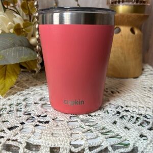 Cupkin Coral Tumbler with Stainless Steel Rim